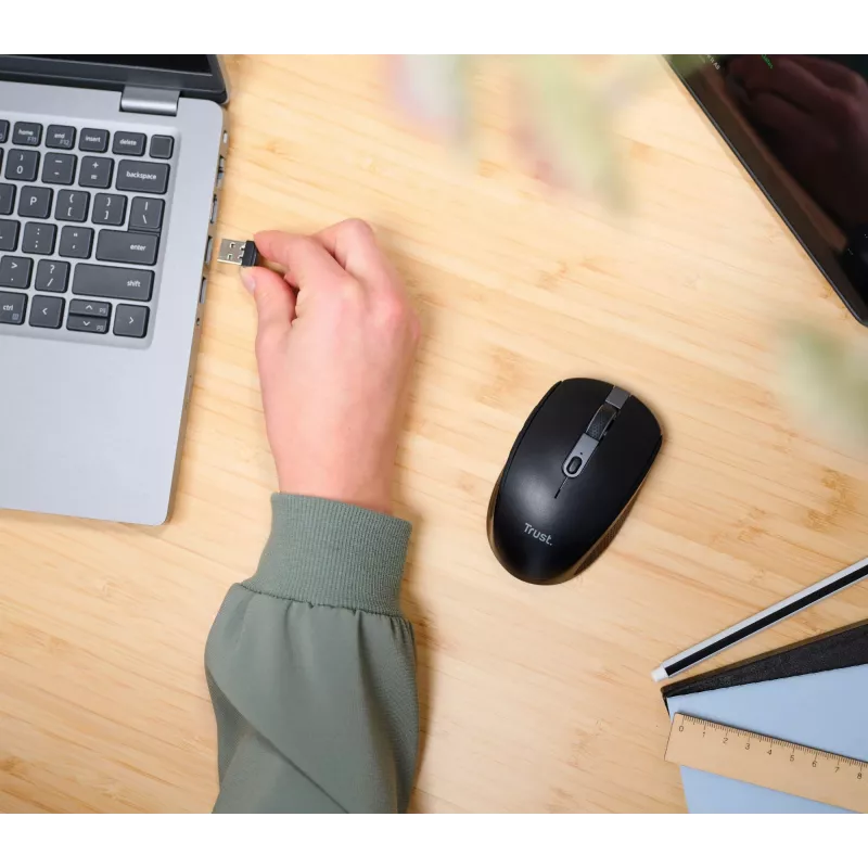 Trust Ozaa Maus Büro Rechtshändig RF Wireless + Bluetooth Optisch 3200 DPI