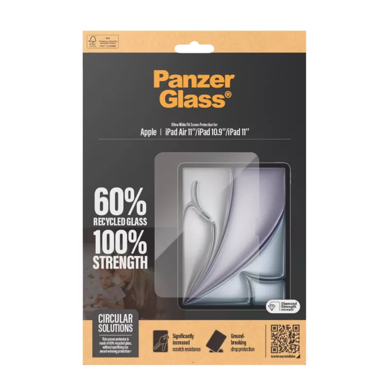 PanzerGlass® Displayschutzfolie iPad Air 11'' (2024-2026) | iPad 11'' (2025-2026) | iPad 10.9'' (2022) | Ultra-Wide Fit