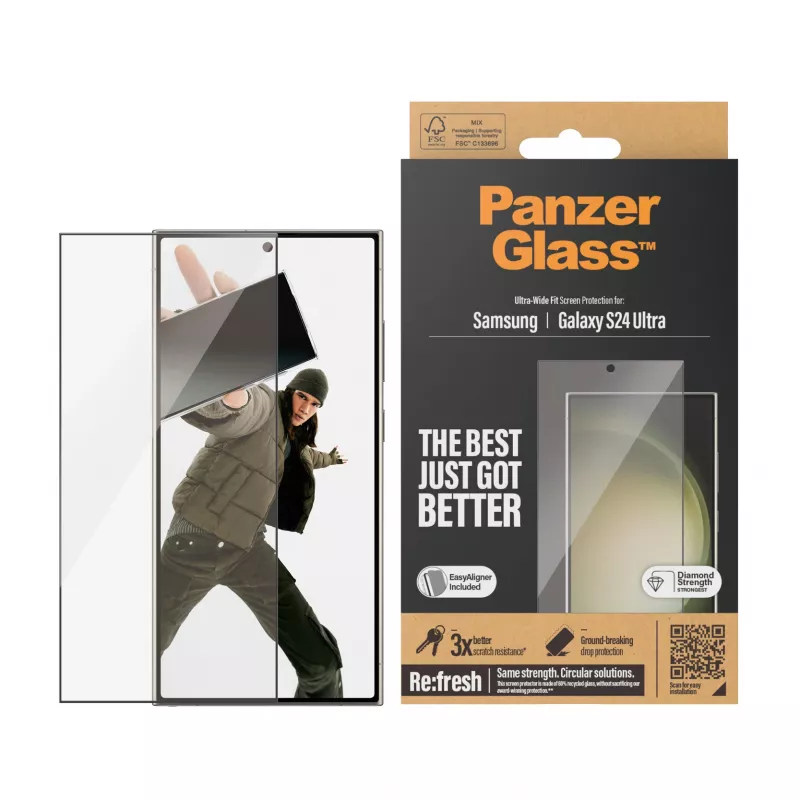 PanzerGlass® Displayschutzfolie Samsung Galaxy S24 Ultra | Ultra-Wide Fit mit EasyAligner