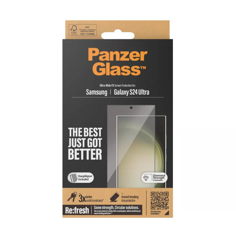PanzerGlass® Displayschutzfolie Samsung Galaxy S24 Ultra | Ultra-Wide Fit mit EasyAligner