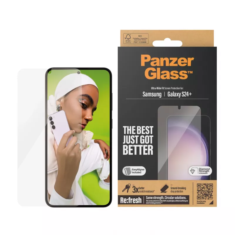 PanzerGlass ® Displayschutzfolie Samsung Galaxy S24+ | Ultra-Wide Fit mit EasyAligner