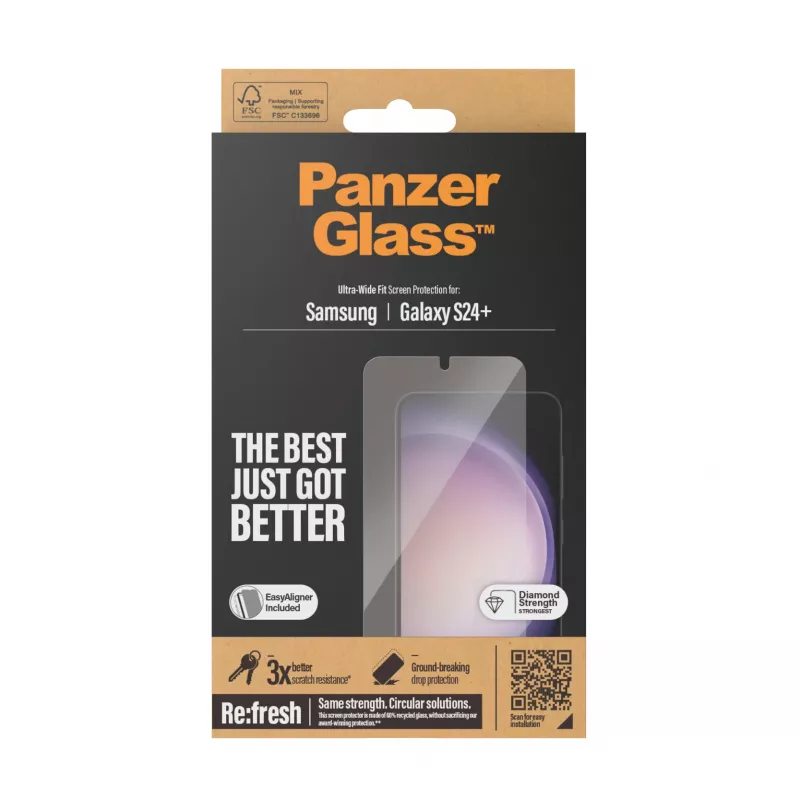 PanzerGlass ® Displayschutzfolie Samsung Galaxy S24+ | Ultra-Wide Fit mit EasyAligner