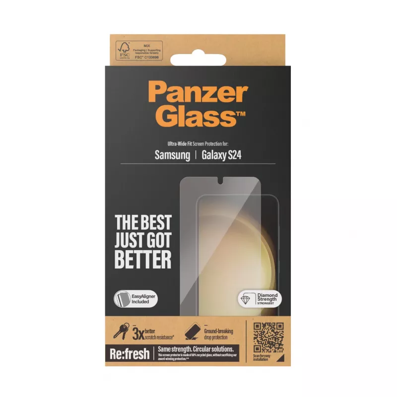 PanzerGlass® Displayschutzfolie Samsung Galaxy S24 | Ultra-Wide Fit mit EasyAligner