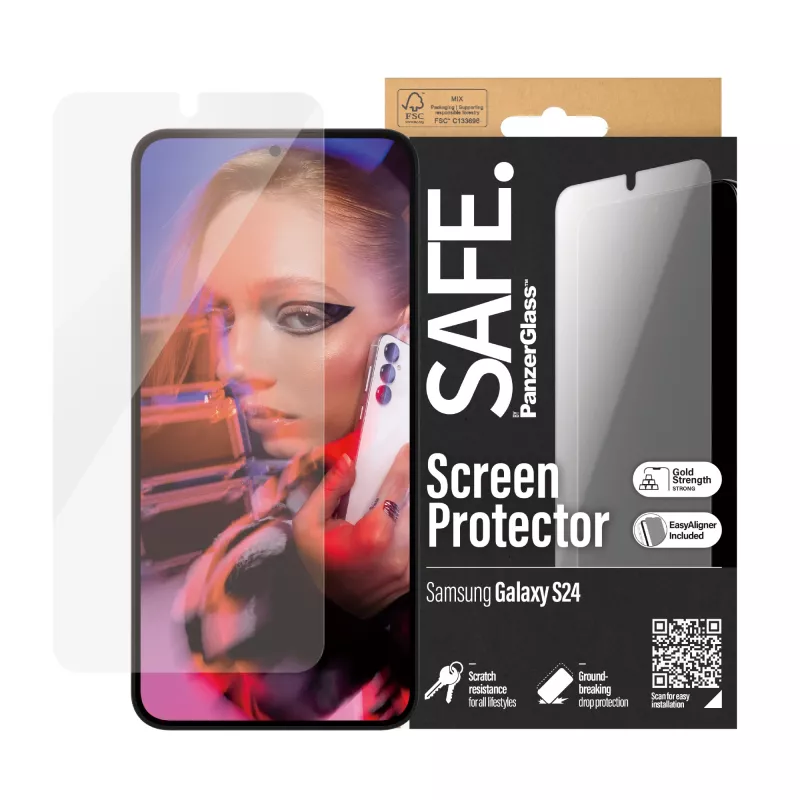 PanzerGlass SAFE. by ® Displayschutzfolie Samsung Galaxy S24 | Ultra-Wide Fit mit EasyAligner