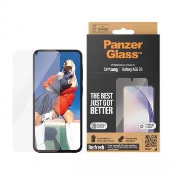 PanzerGlass ® Displayschutzfolie Samsung Galaxy A55 5G | Ultra-Wide Fit mit EasyAligner
