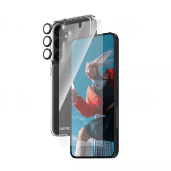 3-in-1-Schutzpaket PanzerGlass Samsung Galaxy S24 Ultra Wide Fit Kratz- und Stoßfestigkeit