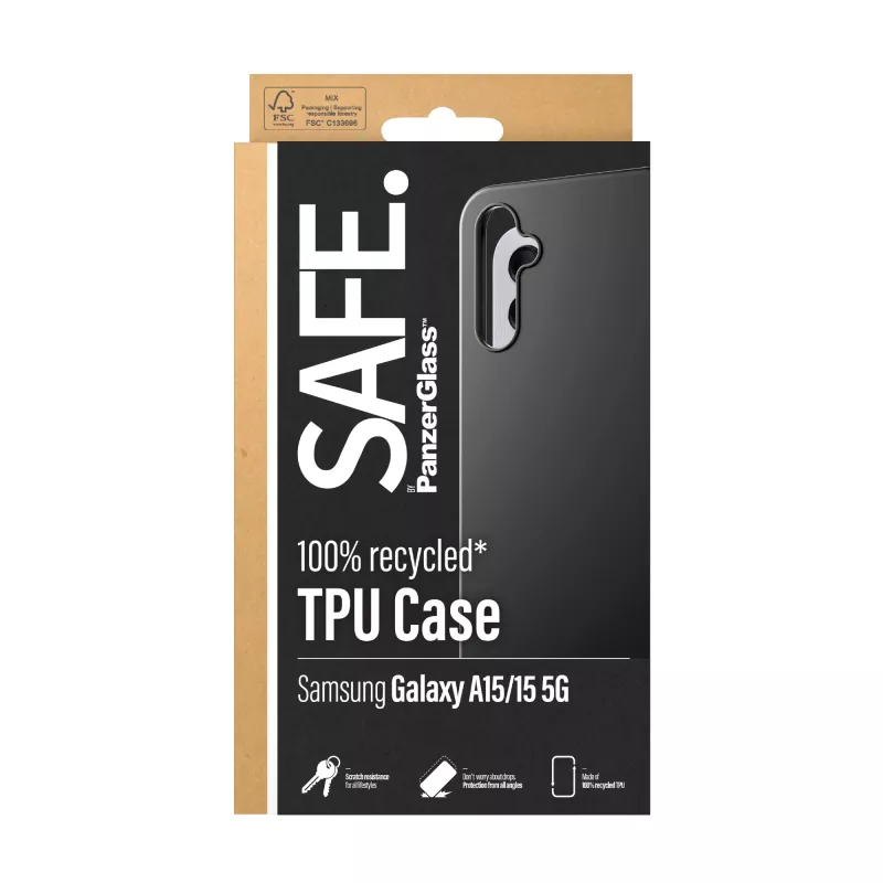 PanzerGlass SAFE. by ® TPU Hülle Samsung Galaxy A15 | A15 5G | Schwarz