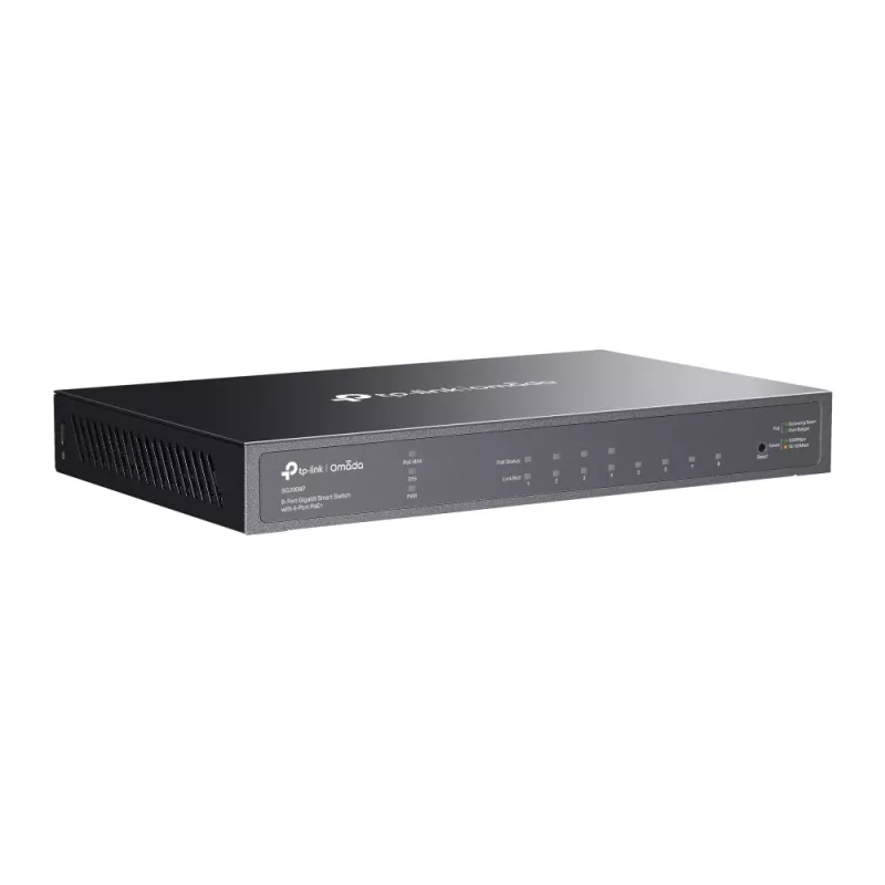 TP-Link Omada 8-Port Gigabit Smart Switch mit 4-Port PoE+, Managed, L2/L2+, Gigabit Ethernet (10/100/1000), Power over Ethernet (PoE), Rack-Montage