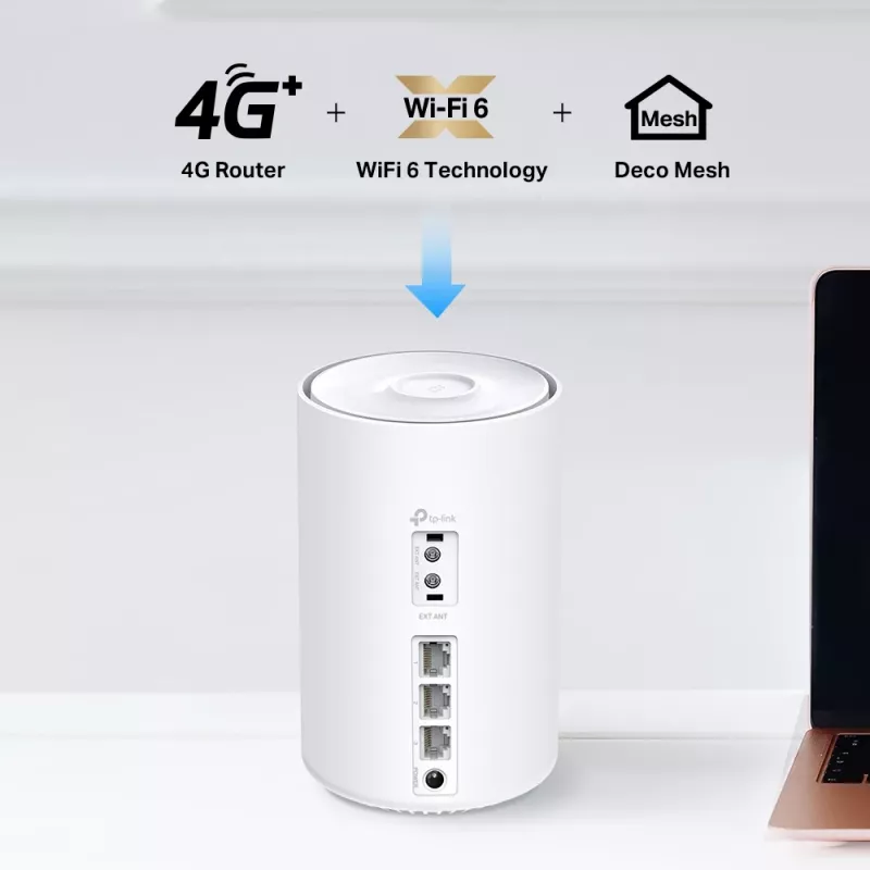 TP-Link 4G+ AX1500 Whole Home Mesh WiFi 6 Gateway, Weiß, Intern, Mesh-Router, 190 m², Dualband (2,4 GHz / 5 GHz), Wi-Fi 6 (802.11ax)