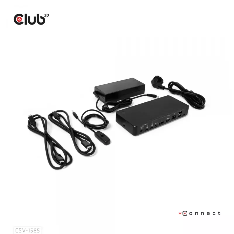 CLUB3D DisplayPort/HDMI KVM-Switch/Dock 4K60Hz für USB Typ-C-Eingänge