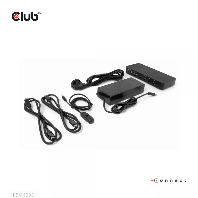 CLUB3D DisplayPort/HDMI KVM-Switch/Dock 4K60Hz für USB Typ-C-Eingänge