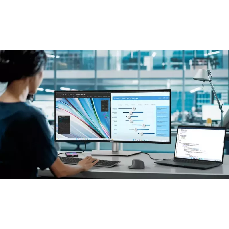 DELL UltraSharp U3425WE Computer-Monitor 86,7 cm (34,1 Zoll) 3440 x 1440 Pixel Wide Quad HD LCD Schwarz, Silber