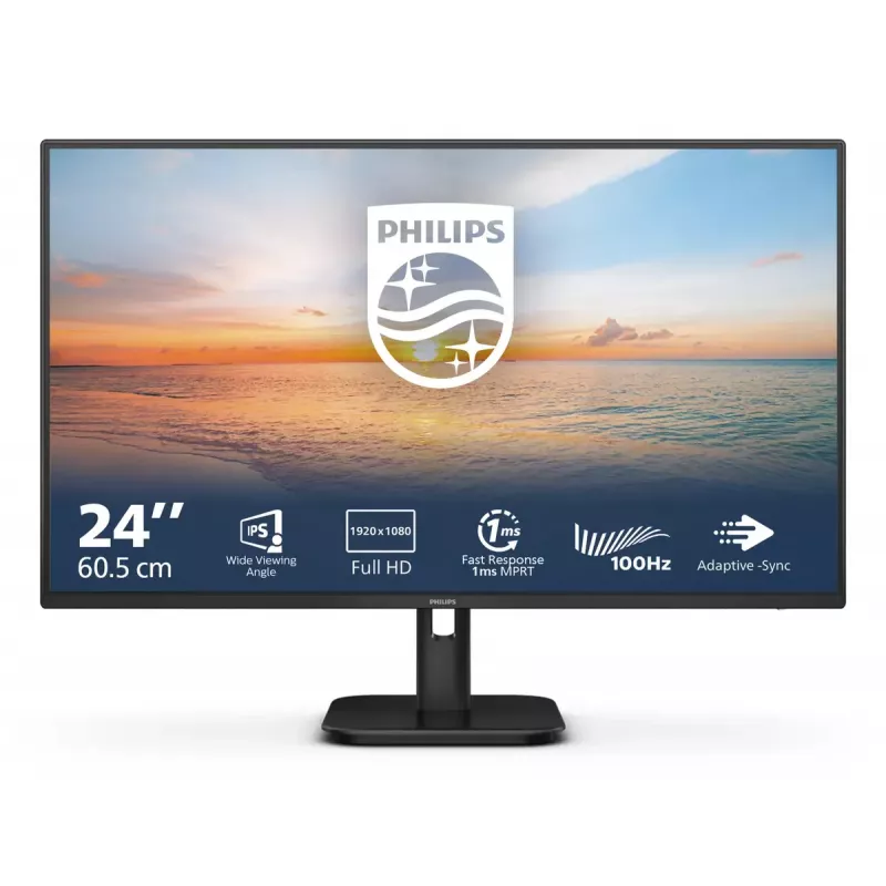 Monitor Philips 1000 series 24E1N1100A/00 23.8 Zoll LCD Full HD IPS, 1920×1080, 100 Hz, 4 ms, sRGB, HDMI, VGA, Lautsprecher