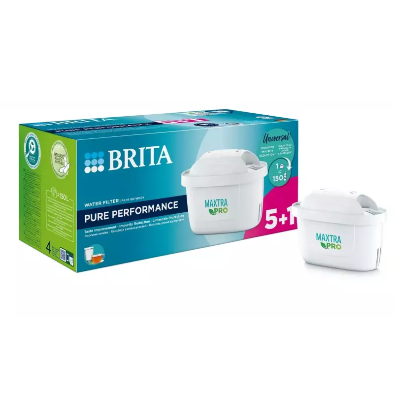 Wasserfilterkartuschen BRITA MX+ Pro Pure Performance Ersatzset – 6 Stück, MAXTRA Technologie, 150 l Kapazität, 1 Monat Lebensdauer