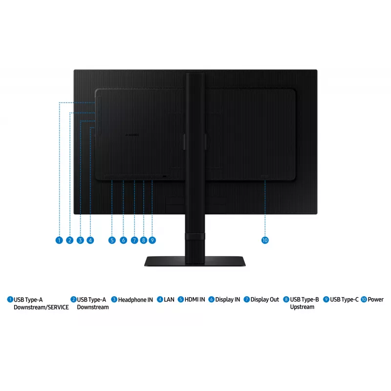 24 Zoll Quad HD LCD Monitor Samsung S60UD LS24D600UAUXEN — 2560×1440, IPS, 5 ms, USB-C PD 90W, USB 3.2 Hub, VESA