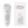 Epilator Braun Silk-épil 5 5-011 — batteriebetrieben, MicroGrip-Pinzetten, Nass & Trocken, Massage, weiß