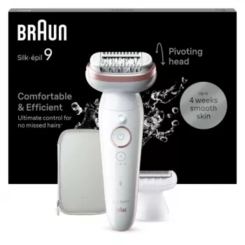 Braun Silk-epil 9 9-030 Epilierer, 40 Pinzetten, weiß