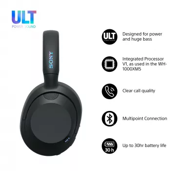 Headset Sony ULT WEAR monaural USB/Bluetooth 5.2, ANC, 30–50 h Akku, 3,5 mm, USB‑C-Ladung, 255 g