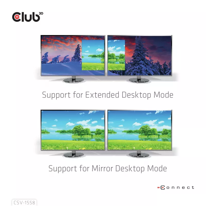 CLUB3D USB-C® Hub auf Dual HDMI™ 4K60Hz M/F+PD3.0 100 W