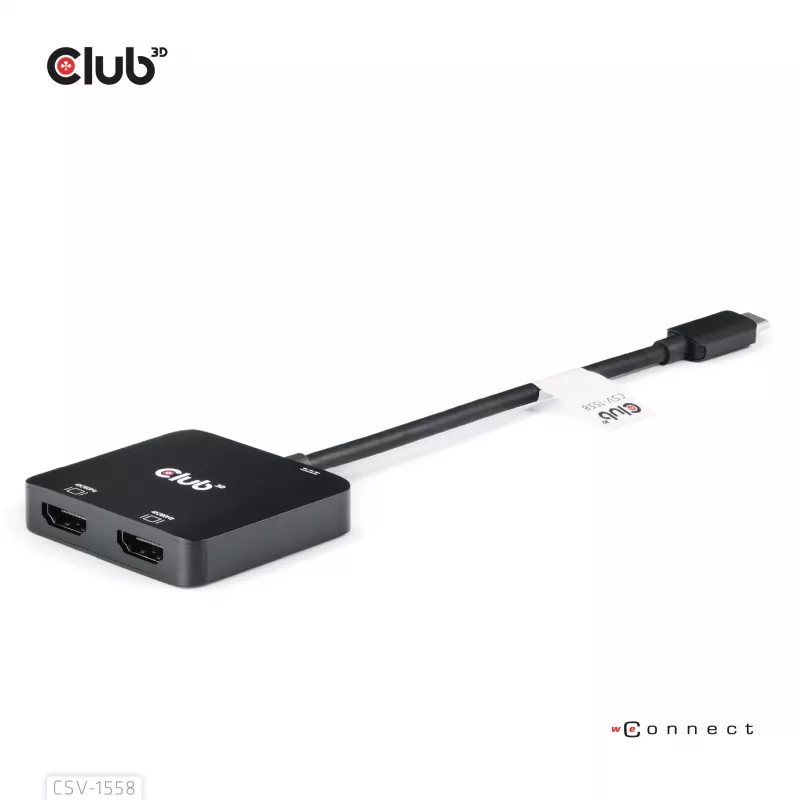 CLUB3D USB-C® Hub auf Dual HDMI™ 4K60Hz M/F+PD3.0 100 W