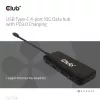 CLUB3D USB Type-C 4-Port 10G Daten-Hub mit PD3.0-Ladung