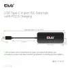 CLUB3D USB Type-C 4-Port 10G Daten-Hub mit PD3.0-Ladung