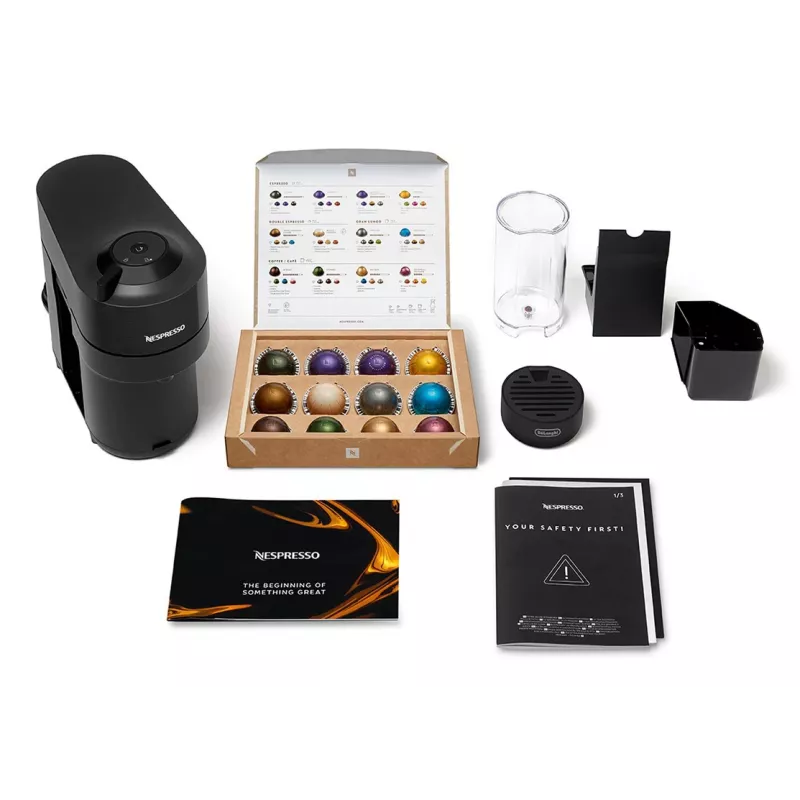 De’Longhi NESPRESSO® Vertuo Pop ENV90.B - Liquorice Schwarz, Kapselkaffeemaschine, 0,56 L, Kaffeekapsel, 1260 W, Schwarz