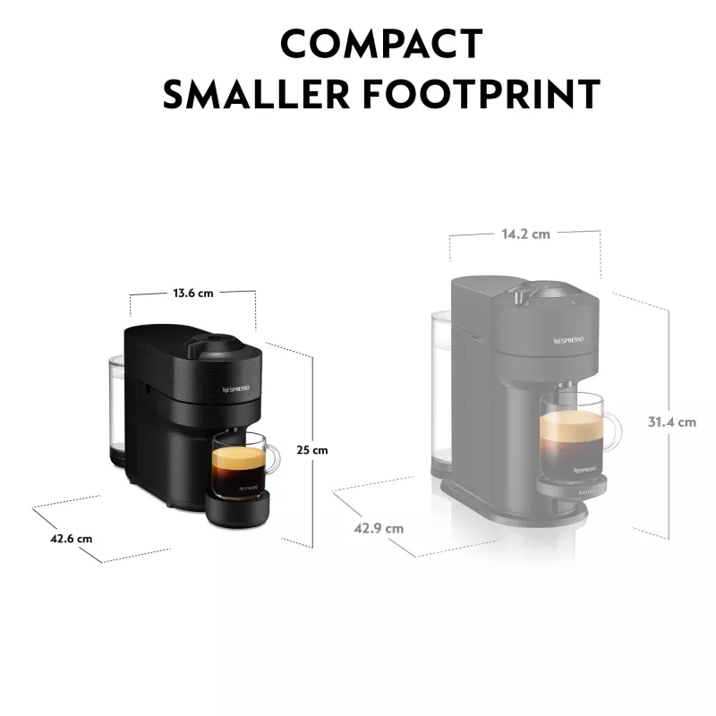 De’Longhi NESPRESSO® Vertuo Pop ENV90.B - Liquorice Schwarz, Kapselkaffeemaschine, 0,56 L, Kaffeekapsel, 1260 W, Schwarz