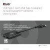 Videosplitter Club 3D CSV-1478 USB Type-C (mit USB-A-Adapter) auf dual DisplayPort 4K60Hz, Schwarz