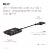 Videosplitter Club 3D CSV-1478 USB Type-C (mit USB-A-Adapter) auf dual DisplayPort 4K60Hz, Schwarz