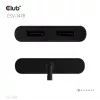 Videosplitter Club 3D CSV-1478 USB Type-C (mit USB-A-Adapter) auf dual DisplayPort 4K60Hz, Schwarz