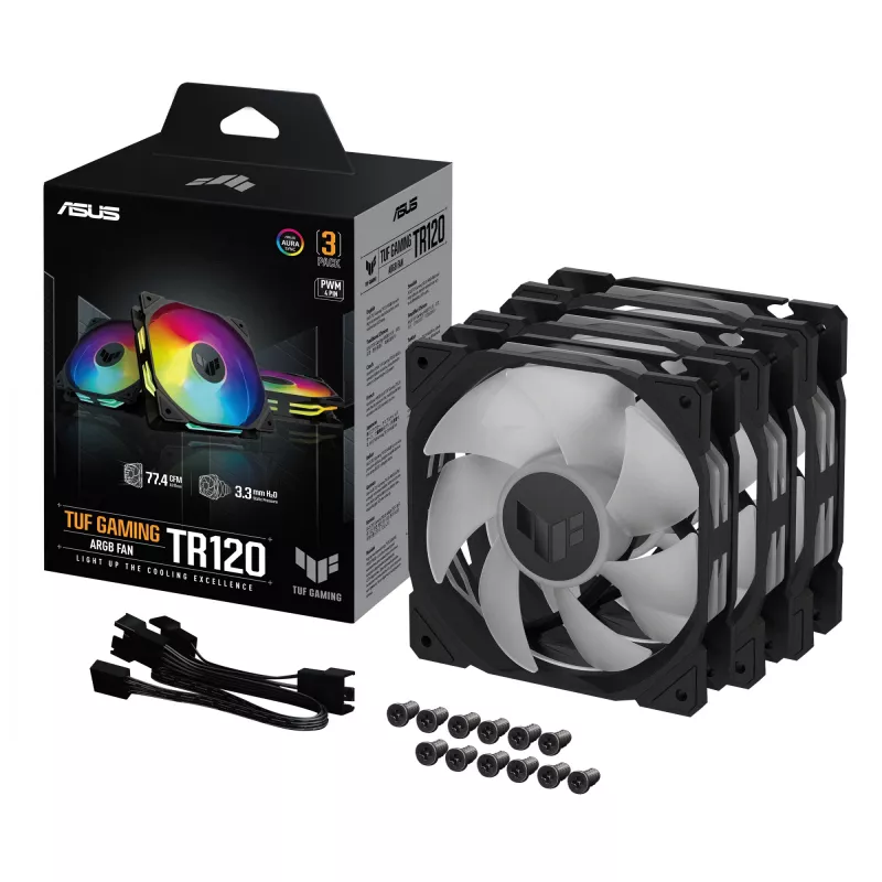 ASUS TUF GAMING TR120 ARGB 3IN1 Schwarz Computergehäuse Luftkühler 12 cm