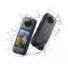 Actionkamera Insta360 X4 — 72 MP, 8K (7680×3840) CMOS, 1/2 Zoll Sensor, integriertes Display, Wi‑Fi, 120 fps, MicroSD, 602 g, schwarz