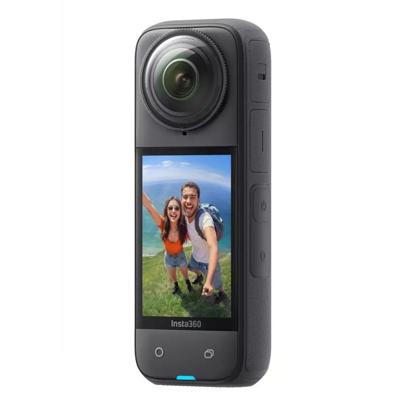 Actionkamera Insta360 X4 — 72 MP, 8K (7680×3840) CMOS, 1/2 Zoll Sensor, integriertes Display, Wi‑Fi, 120 fps, MicroSD, 602 g, schwarz