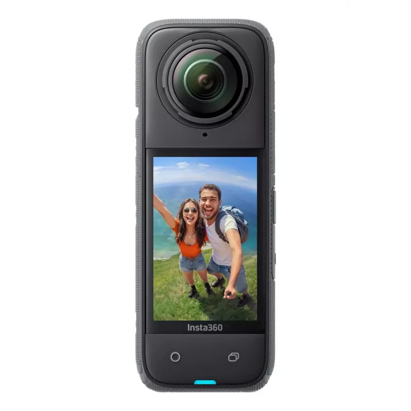 Actionkamera Insta360 X4 — 72 MP, 8K (7680×3840) CMOS, 1/2 Zoll Sensor, integriertes Display, Wi‑Fi, 120 fps, MicroSD, 602 g, schwarz