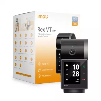 IP-Überwachungskamera IMOU Rex VT Pro — Tischaufstellung, 2880×1620, 3,6 mm, 8-facher Digitalzoom, 87°×48° Sichtfeld, 2,4-Zoll-Display