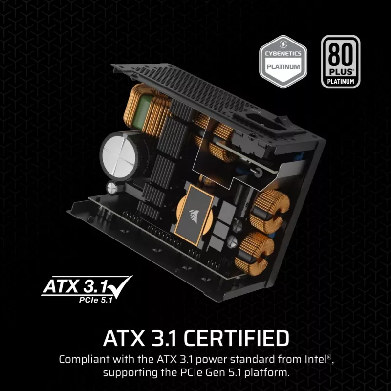 Netzteil CORSAIR CP-9020257-EU — 1000 W, 24-Pin ATX, 80 PLUS Gold, 140-mm-Lüfter, schwarz