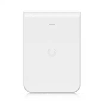 Access Point UBIQUITI U7 Pro Wall – wandmontierter WLAN 6 AP, 2,4/5/6 GHz, 6 Spatial Streams, 2500 Mbit/s LAN, PoE (44–57 V), für den Innenbereich, weiß