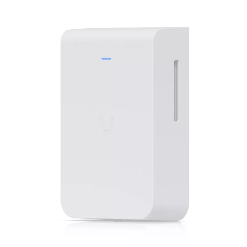 Access Point UBIQUITI U7 Pro Wall – wandmontierter WLAN 6 AP, 2,4/5/6 GHz, 6 Spatial Streams, 2500 Mbit/s LAN, PoE (44–57 V), für den Innenbereich, weiß