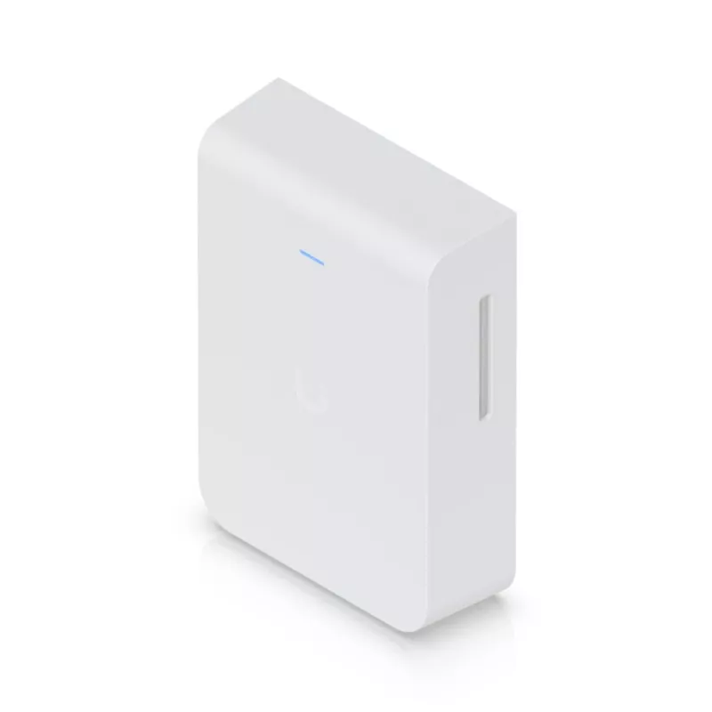 Access Point UBIQUITI U7 Pro Wall – wandmontierter WLAN 6 AP, 2,4/5/6 GHz, 6 Spatial Streams, 2500 Mbit/s LAN, PoE (44–57 V), für den Innenbereich, weiß