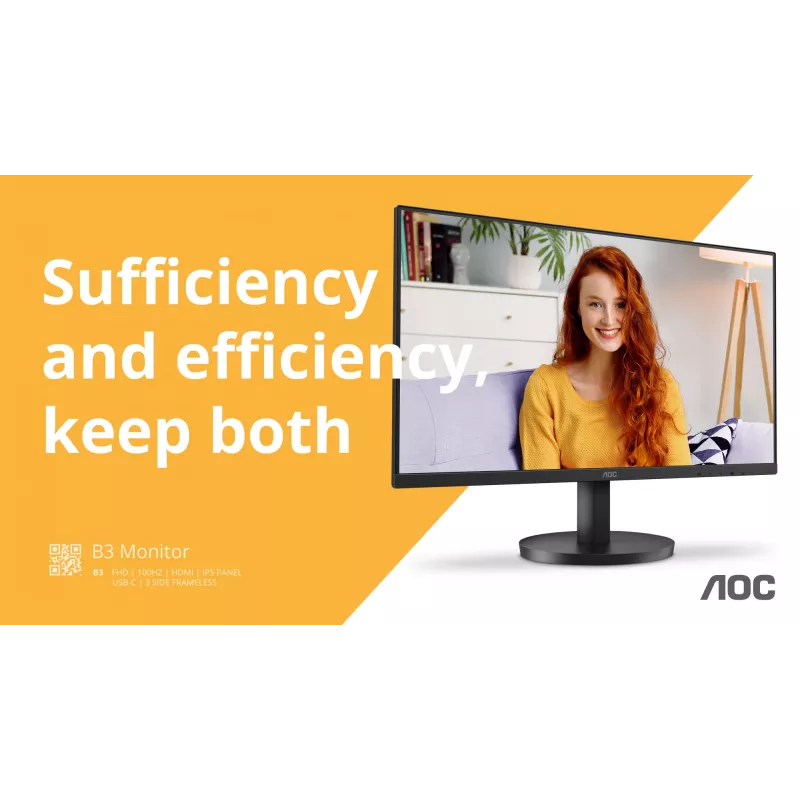 AOC B3 U27B3M Computer Monitor 68,6 cm (27 Zoll) 3840 x 2160 Pixel 4K Ultra HD LCD Schwarz