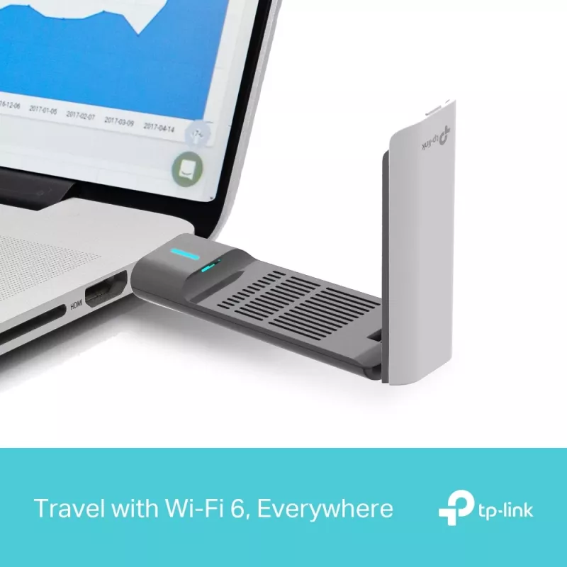 Kabelloser USB-Adapter TP-Link Archer AX3000 (Archer TX50UH) – Dualband-Wi‑Fi 6, USB 3.2 Gen1, bis zu 3000 Mbps, interne Antenne, Windows 11