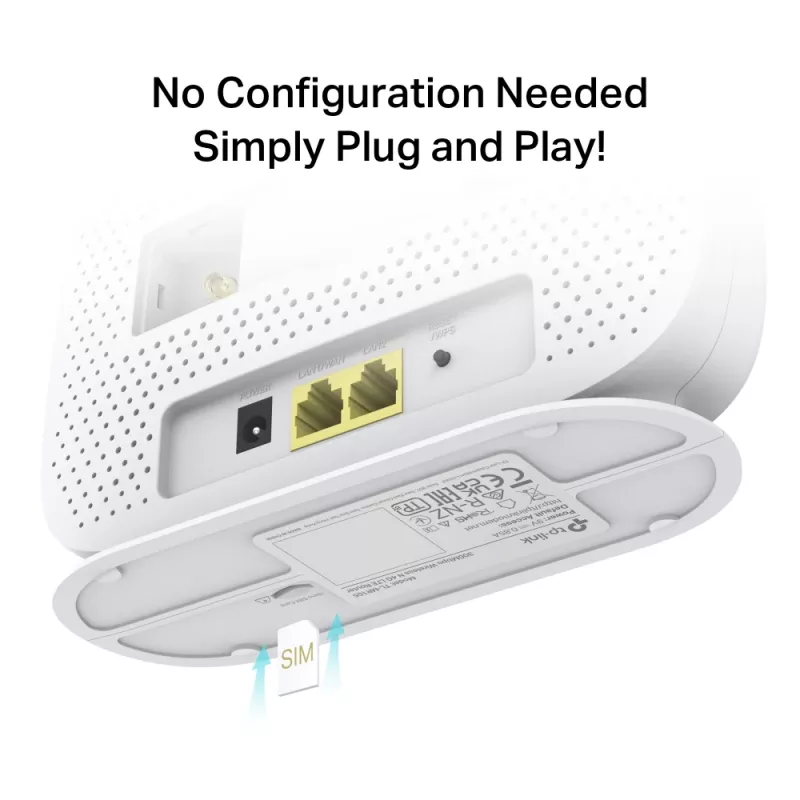 TP-Link 300 Mbps Wireless N 4G LTE Router, Wi-Fi 4 (802.11n), Single-Band (2,4 GHz), Ethernet LAN, 4G, Weiß, Tischrouter