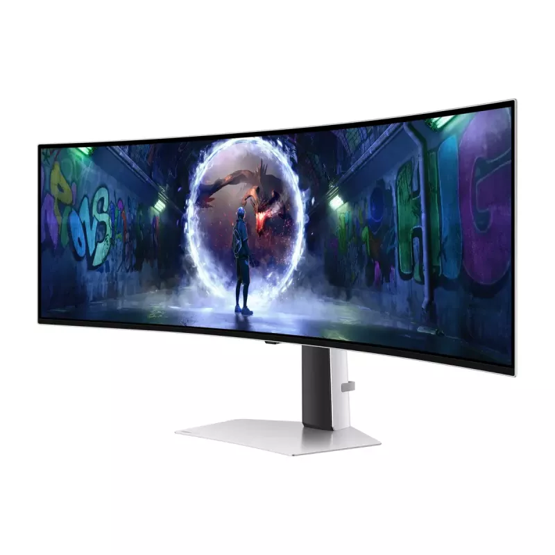 49 Zoll OLED Curved Monitor Samsung S49DG934SU — 5120×1440 Dual QHD, 32:9, 0,03 ms, USB-Hub, VESA, höhenverstellbar, silber