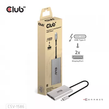 CLUB3D Thunderbolt™ 3 auf DisplayPort™ Dual-Monitor-Adapter 4K60Hz M/F