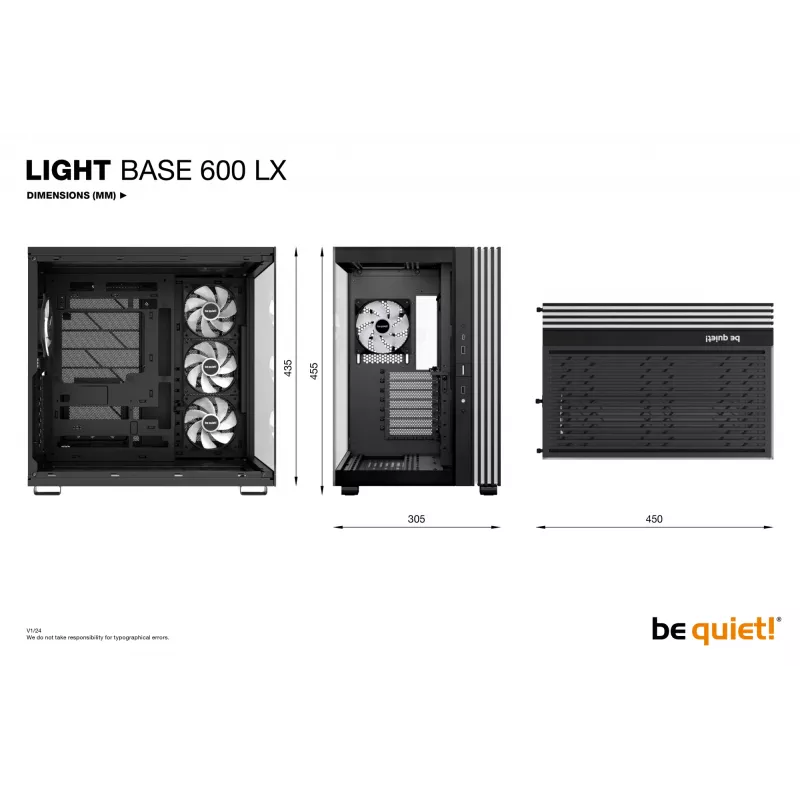 PC-Gehäuse be quiet! LIGHT BASE 600 LX Midi Tower Schwarz