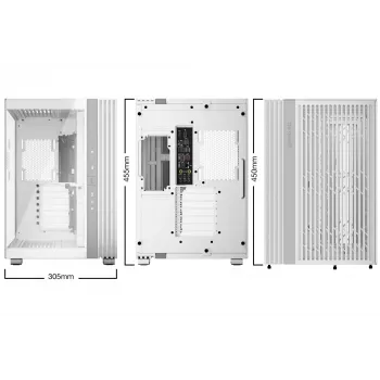 PC-Gehäuse be quiet! LIGHT BASE 600 DX Weiß Midi-Tower, ATX/microATX/Mini-ATX, Glasscheibe, RGB-Front, USB-C