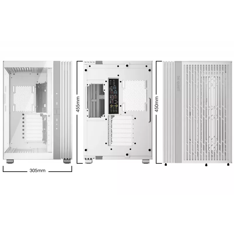 PC-Gehäuse be quiet! LIGHT BASE 600 DX Weiß Midi-Tower, ATX/microATX/Mini-ATX, Glasscheibe, RGB-Front, USB-C