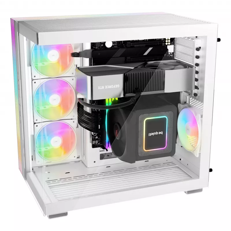 PC-Gehäuse be quiet! LIGHT BASE 600 DX Weiß Midi-Tower, ATX/microATX/Mini-ATX, Glasscheibe, RGB-Front, USB-C