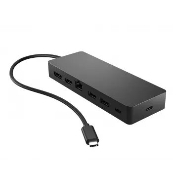 HP Universal USB-C Multiport Hub, kabelgebunden, USB 3.2 Gen 2 (3.1 Gen 2) Type-C, 10,100,1000 Mbit/s, Schwarz, Schwarz, 4K Ultra HD
